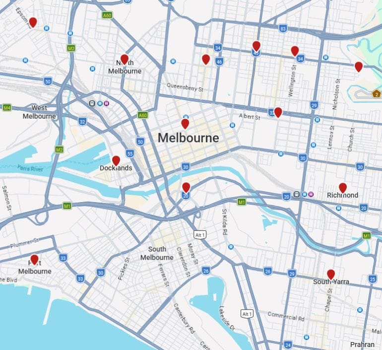 Discover Affordable Dentist Melbourne serving patients across Inner Melbourne with a map of nearby suburbs.
